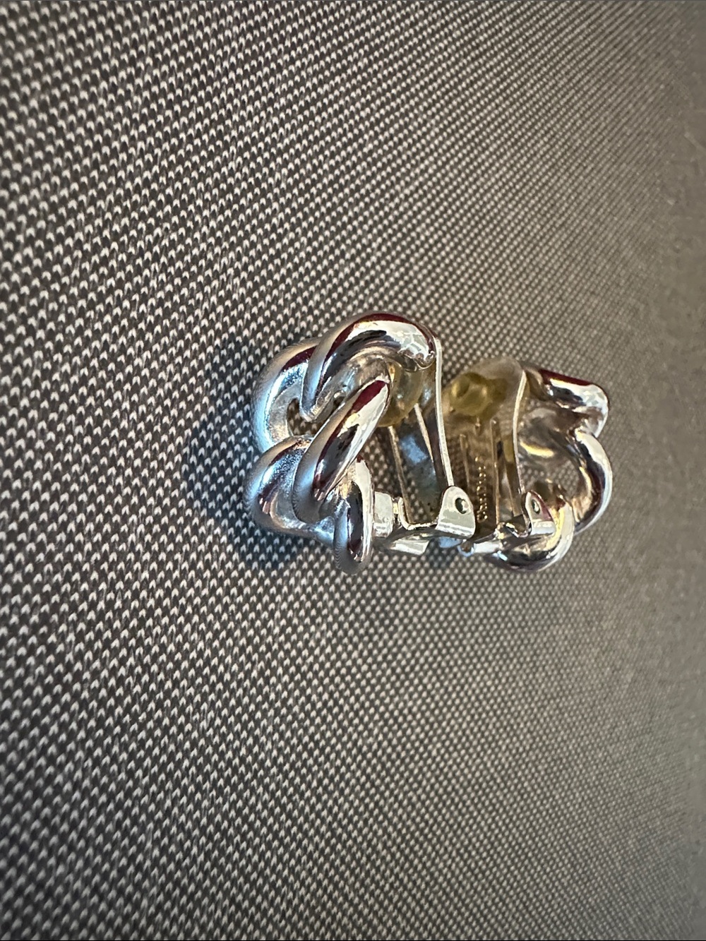 Christian Dior Twisted Knot Clip-On Earrings in Shiny Silver Tone - Picture 6 of 6
